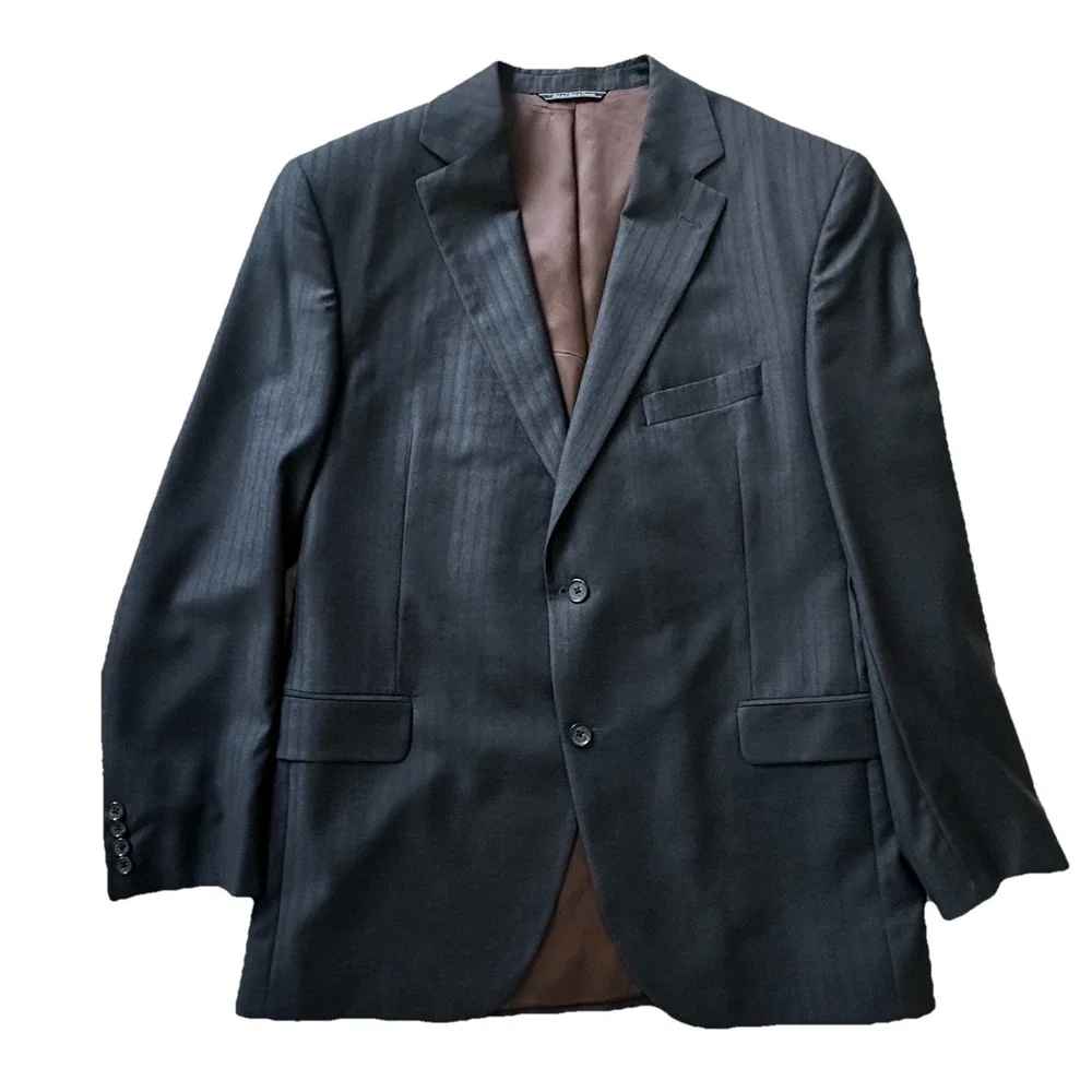 Jack Victor Exclusive Collection Blazer Sport Coat Men's 44R Wool Pinstripes New